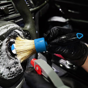 Maxshine Natural Boars Hair Detailing Stubby Brush - Blue - The Drivers HQ