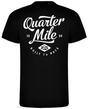 QUARTER MILE SCRIPT T-SHIRT (BLACK) - The Drivers HQ