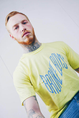BROKE BOYS WAVE BRIGHT YELLOW / BLUE TEE - The Drivers HQ