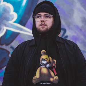 THE HYPED SOURCE BEAR FACE MASK HOODIE (BLACK) - The Drivers HQ