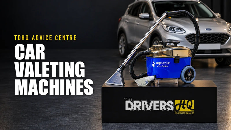 Best car valeting machines UK: the Aquarius Pro Valet carpet and upholstery cleaner on The Drivers HQ display plinth
