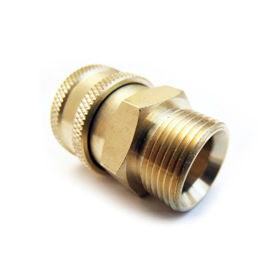 Better Detailing M22 Male to 3/8 Inch Female Quick Release Brass Adapter showing the threaded end