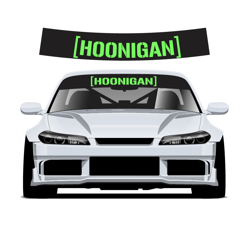 Hoonigan Custom Vinyl Sunstrip – Universal Fit 140cm 150cm 160cm