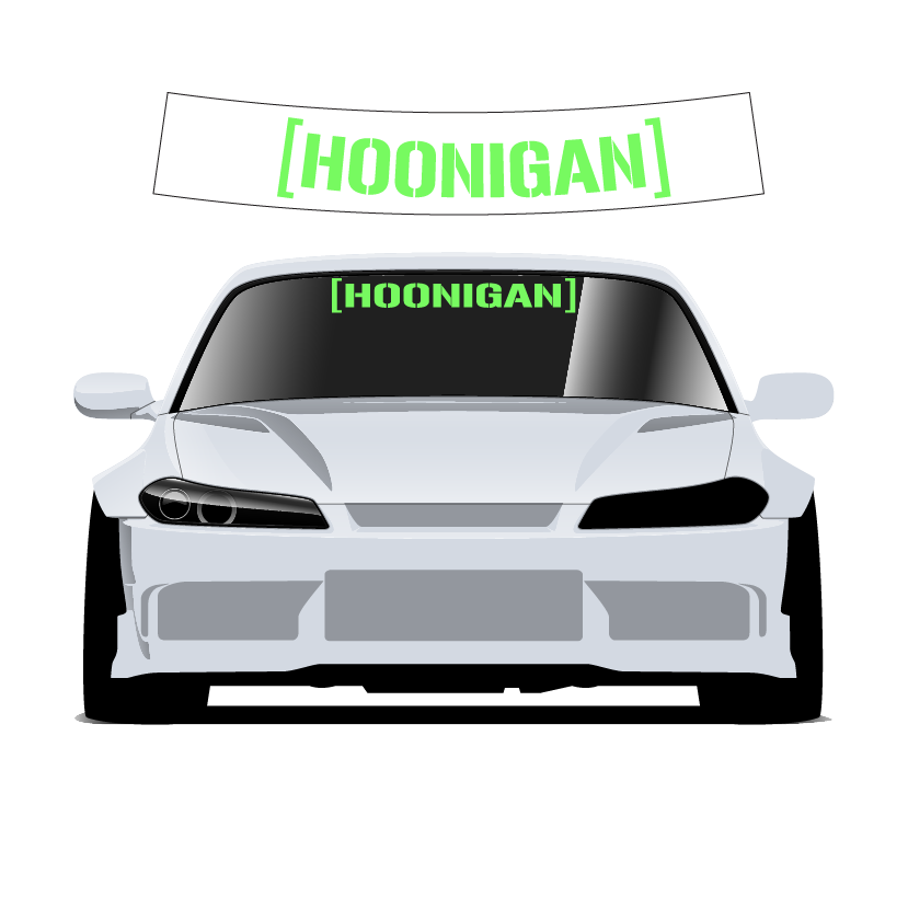 Hoonigan Custom Vinyl Sunstrip – Universal Fit 140cm 150cm 160cm