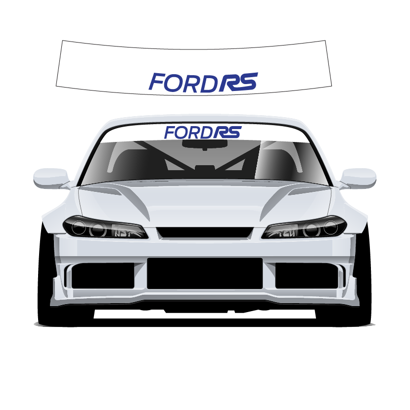 Ford RS Custom Vinyl Sunstrip - Universal Fit 140cm 150cm 160cm