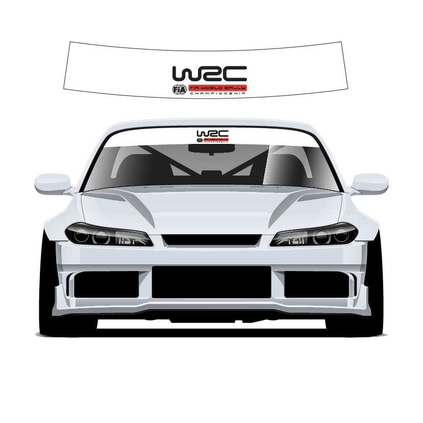 WRC Custom Vinyl Sunstrip - Universal Fit 140cm 150cm 160cm