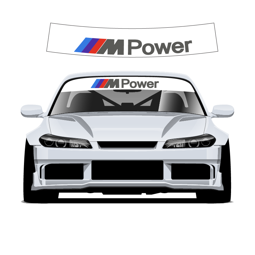 MPower Custom Vinyl Sunstrip – Universal Fit 140cm 150cm 160cm