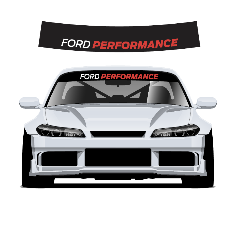 Ford Performance Custom Vinyl Sunstrip - Universal Fit 140cm 150cm 160cm