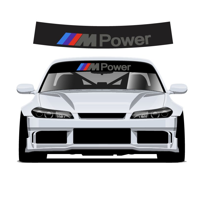 MPower Custom Vinyl Sunstrip – Universal Fit 140cm 150cm 160cm