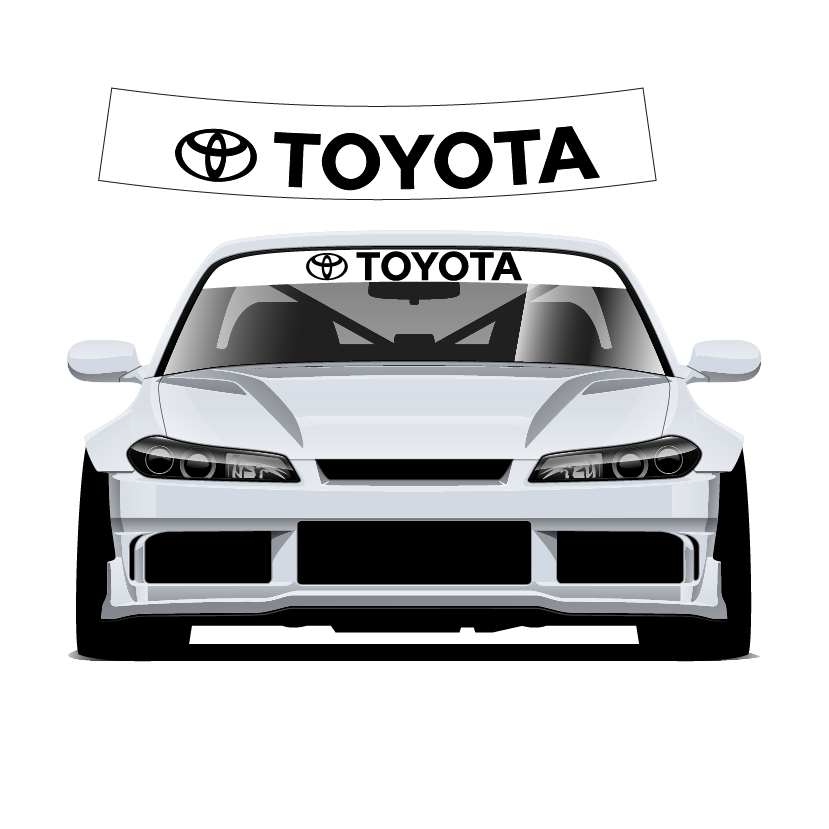 Toyota Custom Vinyl Sunstrip - Universal Fit 140cm 150cm 160cm