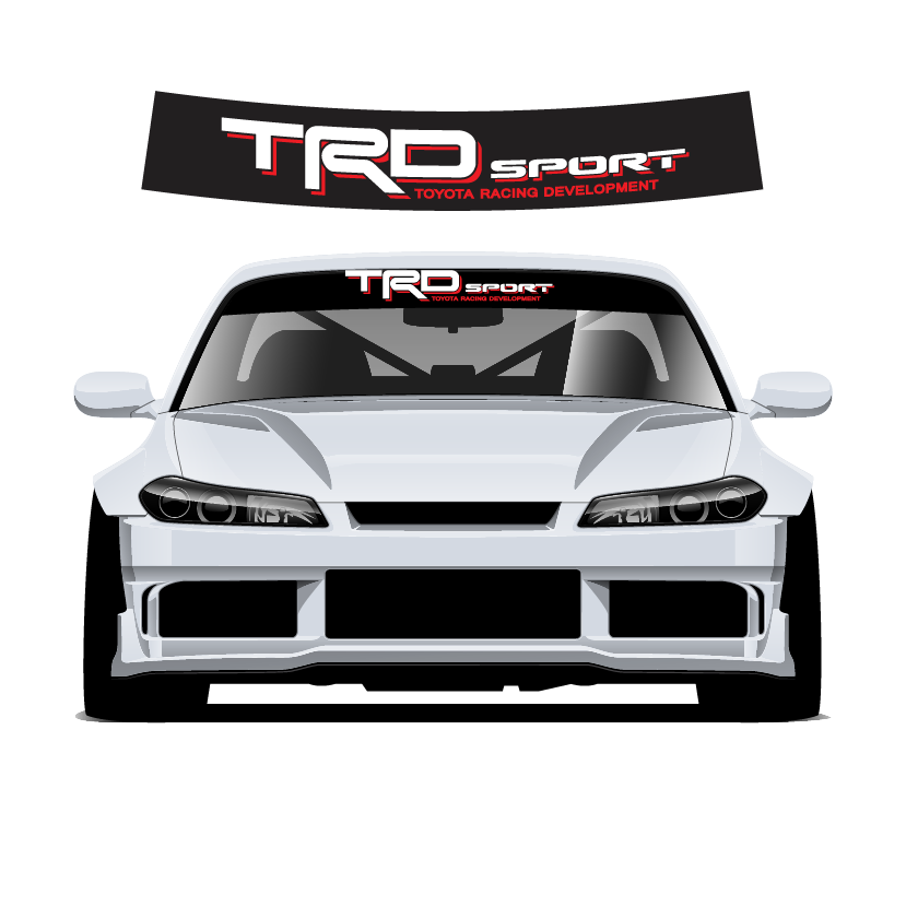 TRD Custom Vinyl Sunstrip – Universal Fit 140cm 150cm 160cm