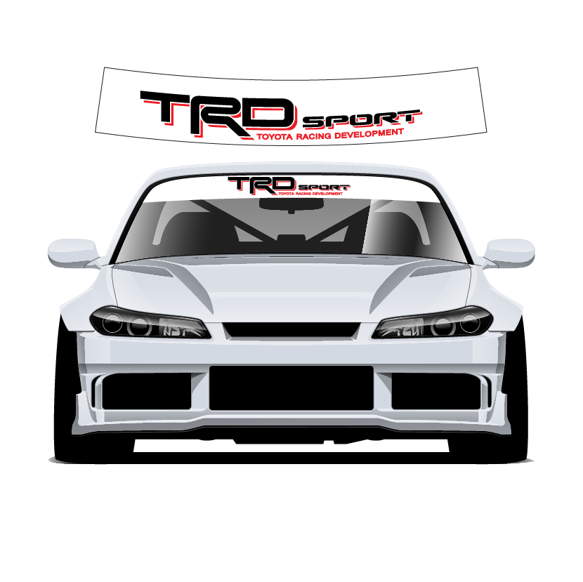 TRD Custom Vinyl Sunstrip – Universal Fit 140cm 150cm 160cm