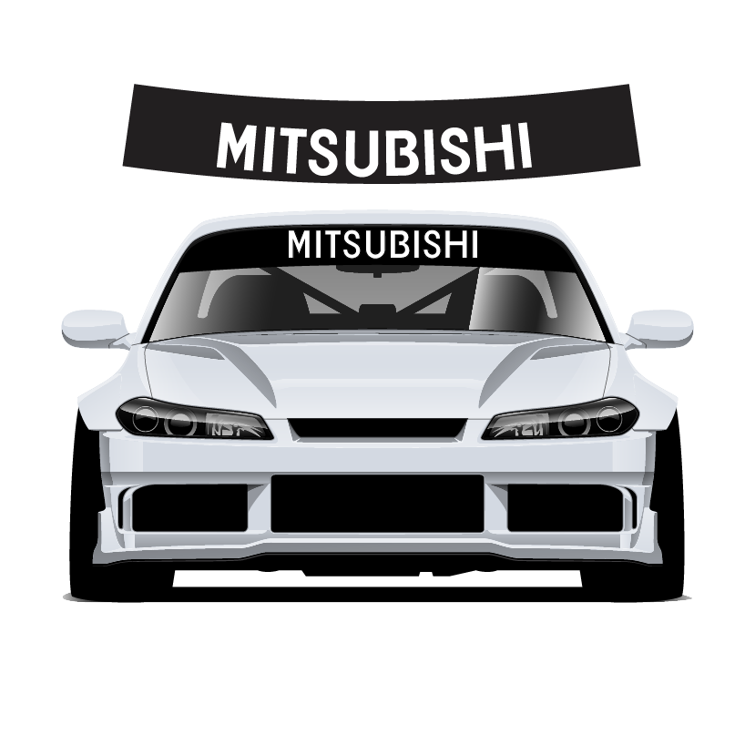 Mitsubishi Custom Vinyl Sunstrip – Universal Fit 140cm 150cm 160cm