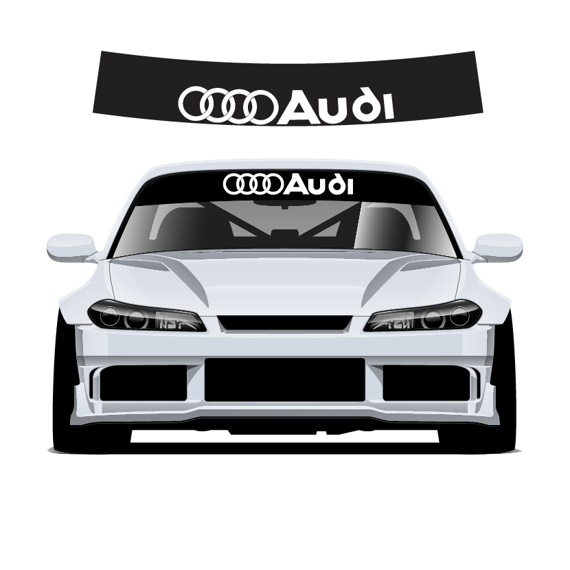 Audi Custom Vinyl Sunstrip - Universal Fit 140cm 150cm 160cm
