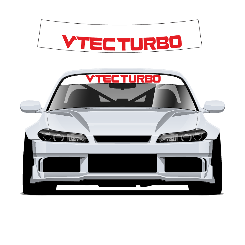 VTECH Turbo Custom Vinyl Sunstrip - Universal Fit 140cm 150cm 160cm