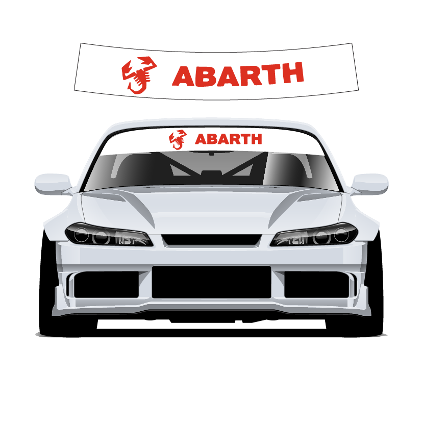 Abarth Custom Vinyl Sunstrip – Universal Fit 140cm 150cm 160cm