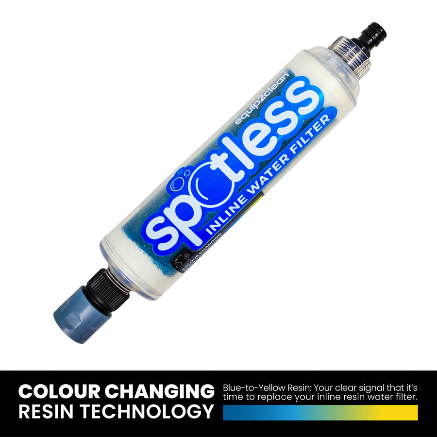 Aquaspray Spotless Inline Water Filter. Colour Changing DI-Resin - The Drivers HQ