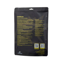 FibreKing Carbon Glass Cloths, back of the black pouch with product details and care instructions