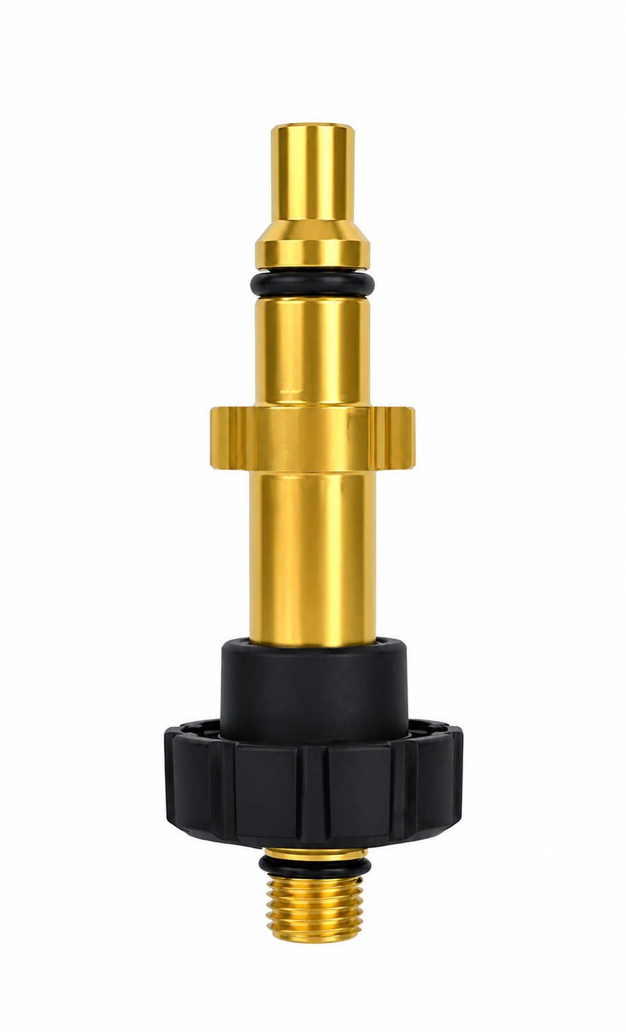 Snow Foam Lance Adapter for Silverline, Hunter and Titan, gold coloured with black screw collar