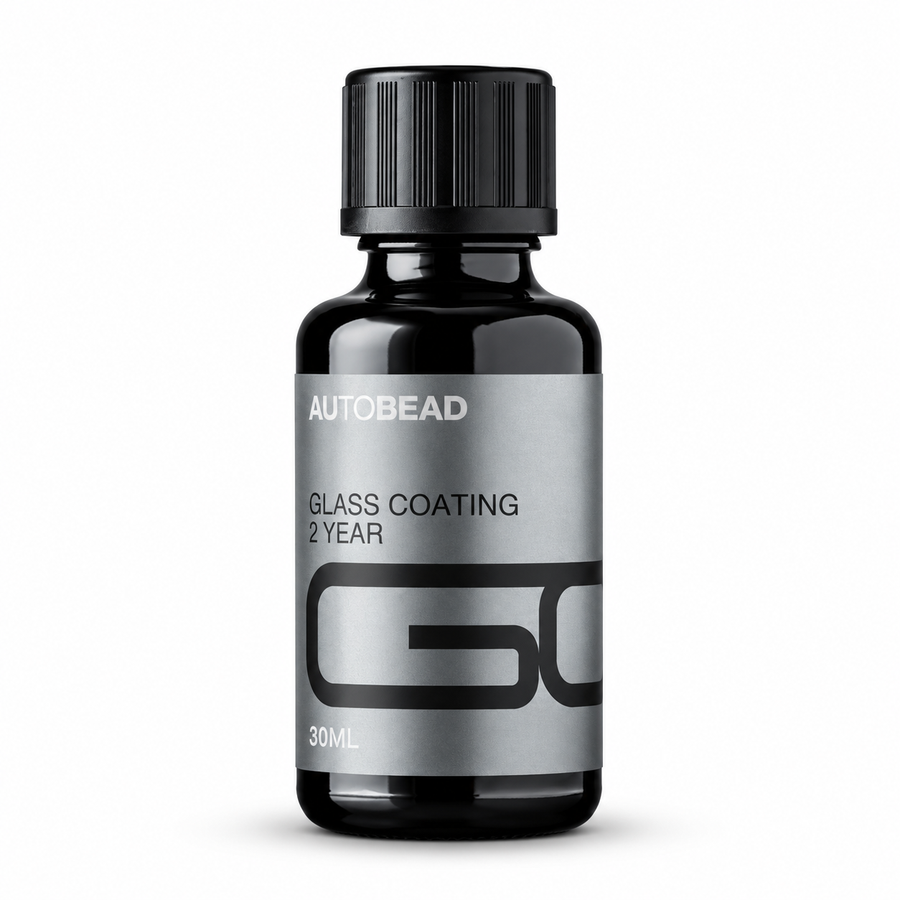 AutoBead Glass Coating 2 Year Ceramic 30ml bottle with black screw cap on white