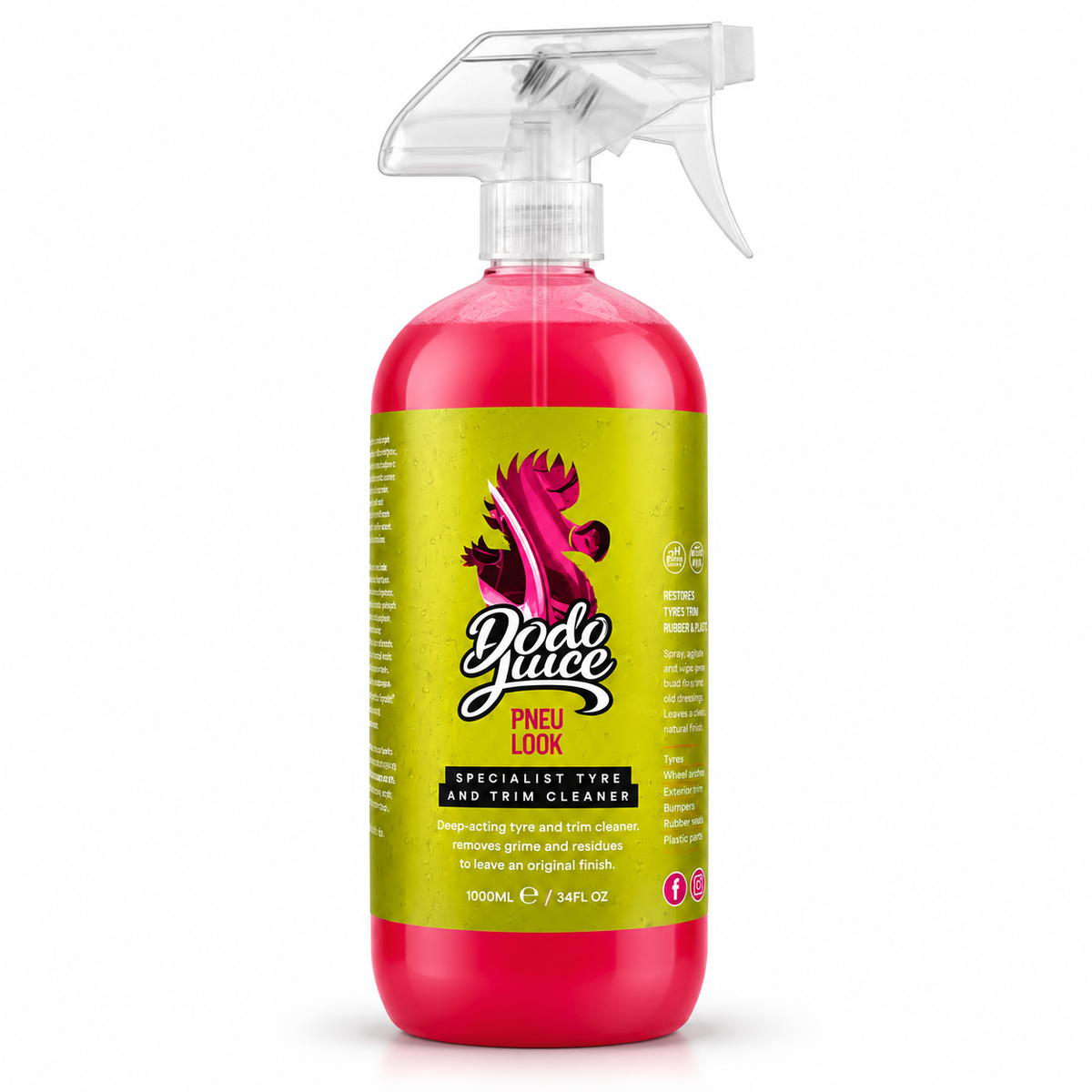 Dodo Juice Pneu Look tyre and trim cleaner in a 1 litre trigger spray bottle