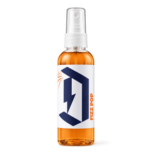 Duel Fizz Pop Car Air Freshener spray bottle with orange liquid and white label