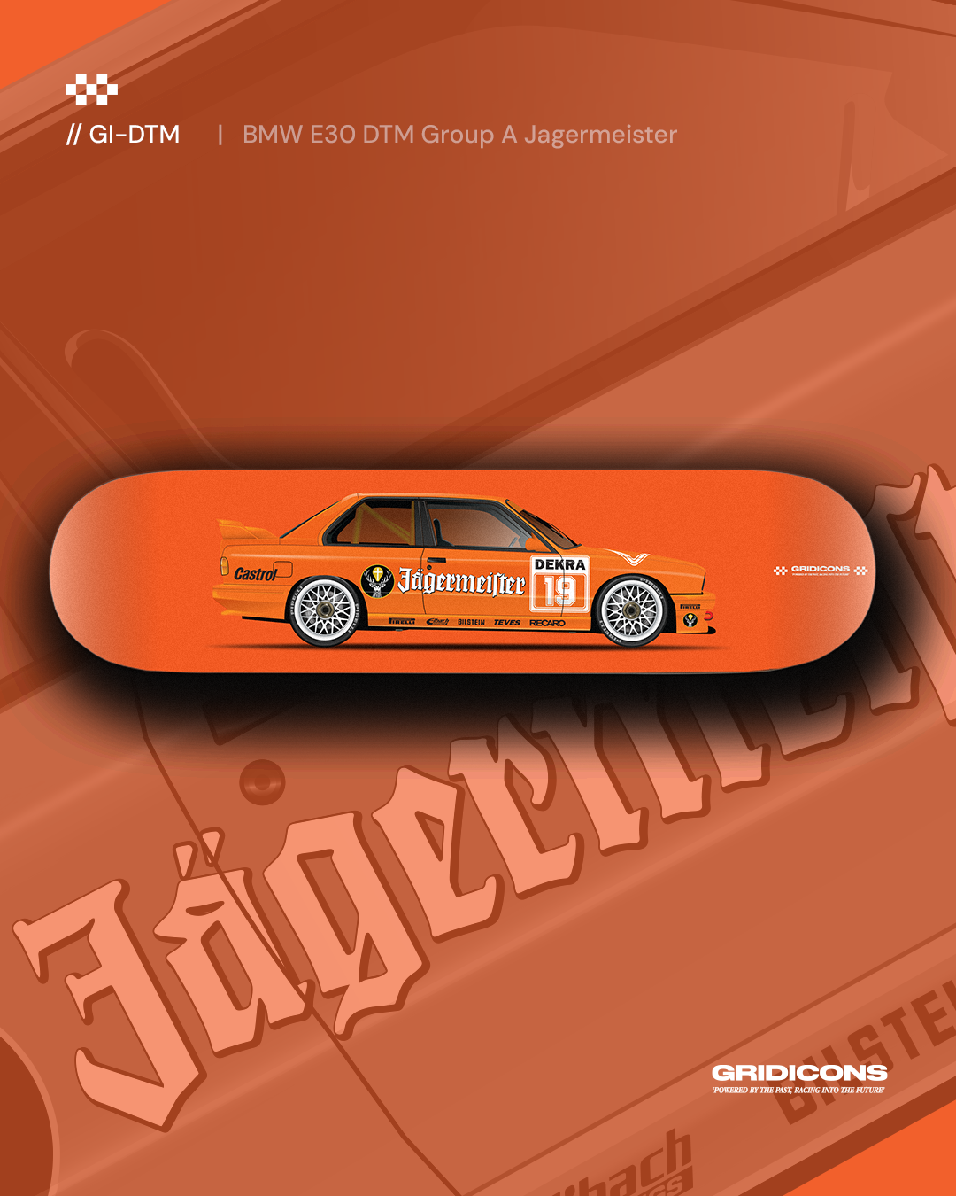 BMW E30 M3 DTM Group A Jagermeister - Skate Deck Wall Art