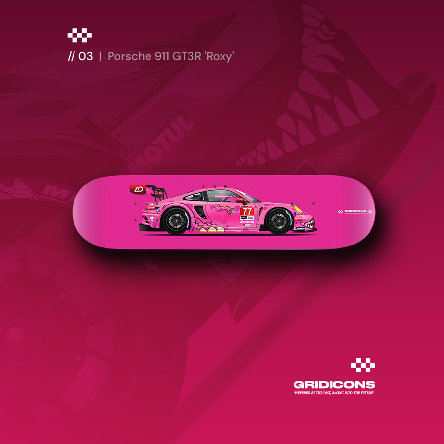 Porsche 911 GT3R "Roxy" - Skate Deck Wall Art