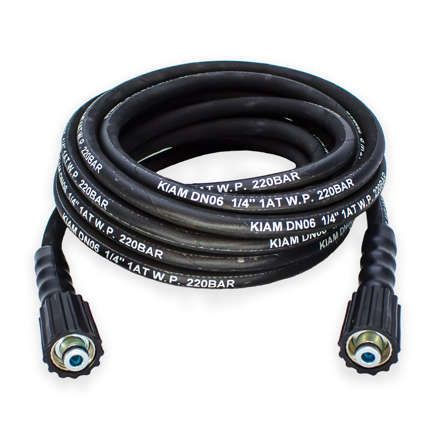 M22 Female - M22 Female Heavy Duty 1/4" Rubber Pressure Washer Hose - The Drivers HQ