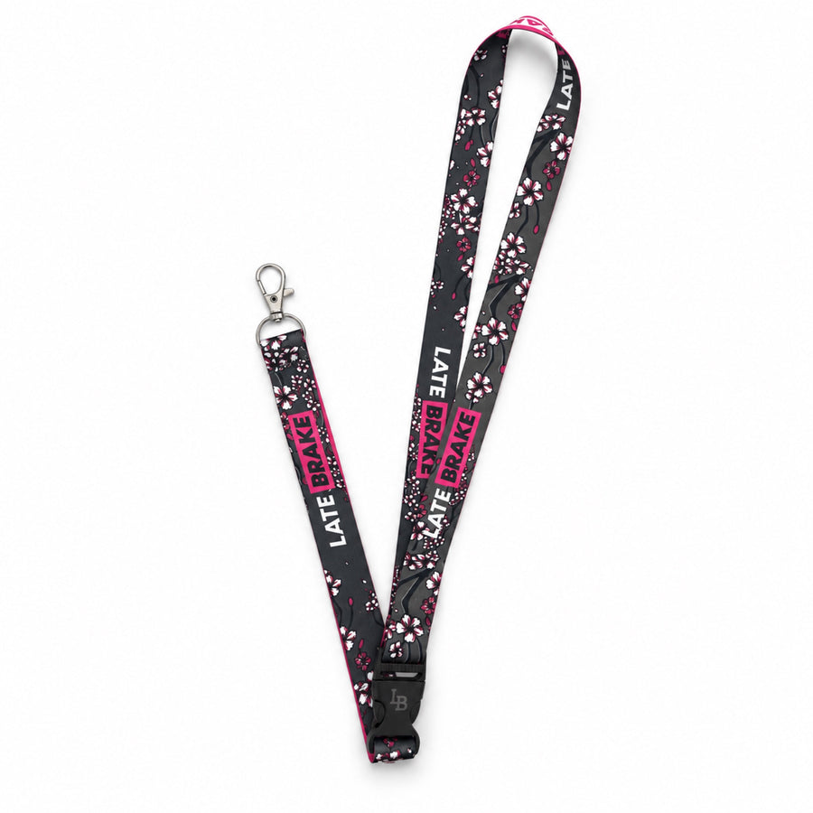 LB JDM Blossom Charcoal/Pink Graphic Lanyard
