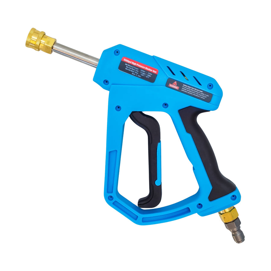 DTLR Professional Short Trigger Gun 9.5cm Lance side view in blue with brass front coupler