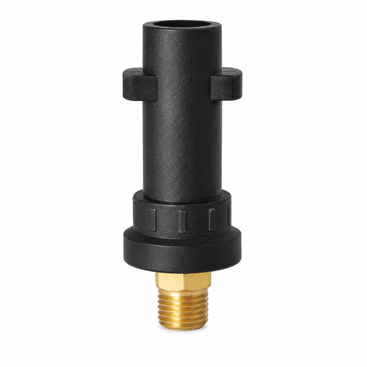 Snow Foam Lance Adapter for Karcher K2 to K7, black body with gold coloured threaded end