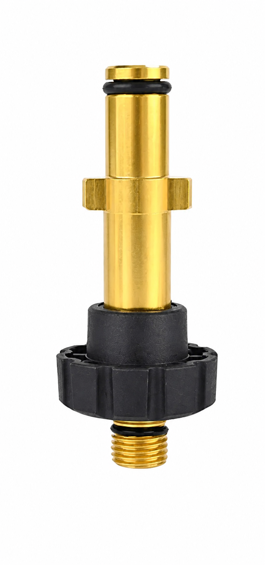 Snow Foam Lance Adapter for Nilfisk, Kew, Alto, Stihl and Husqvarna, gold coloured with black collar