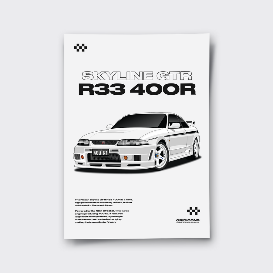 Nissan Skyline GTR R33 400R - Poster Print