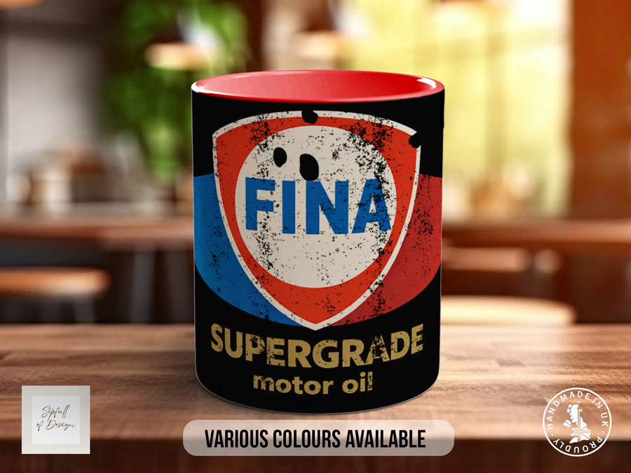 Fina Supergrade Motor Oil Mug | Vintage Retro Garage Gift