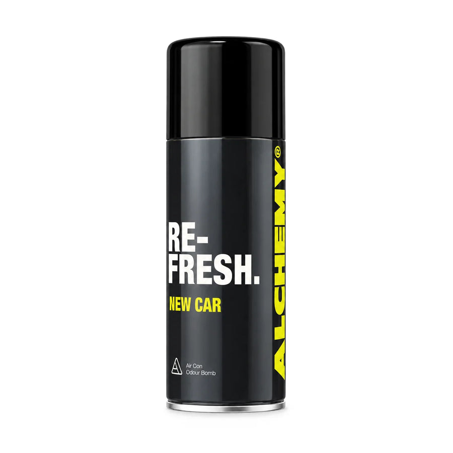 Alchemy Re-Fresh Odour Bomb, New Car scent, 150ml, product photo on white