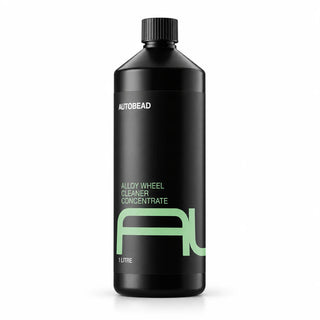 Autobead Alloy Wheel Cleaner Concentrate 1 litre black bottle with a mint green AL label mark on a white background