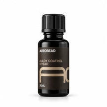 Autobead Alloy Coating 3 Year 30ml glass bottle with a dark brown label and champagne gold AC mark on a white background