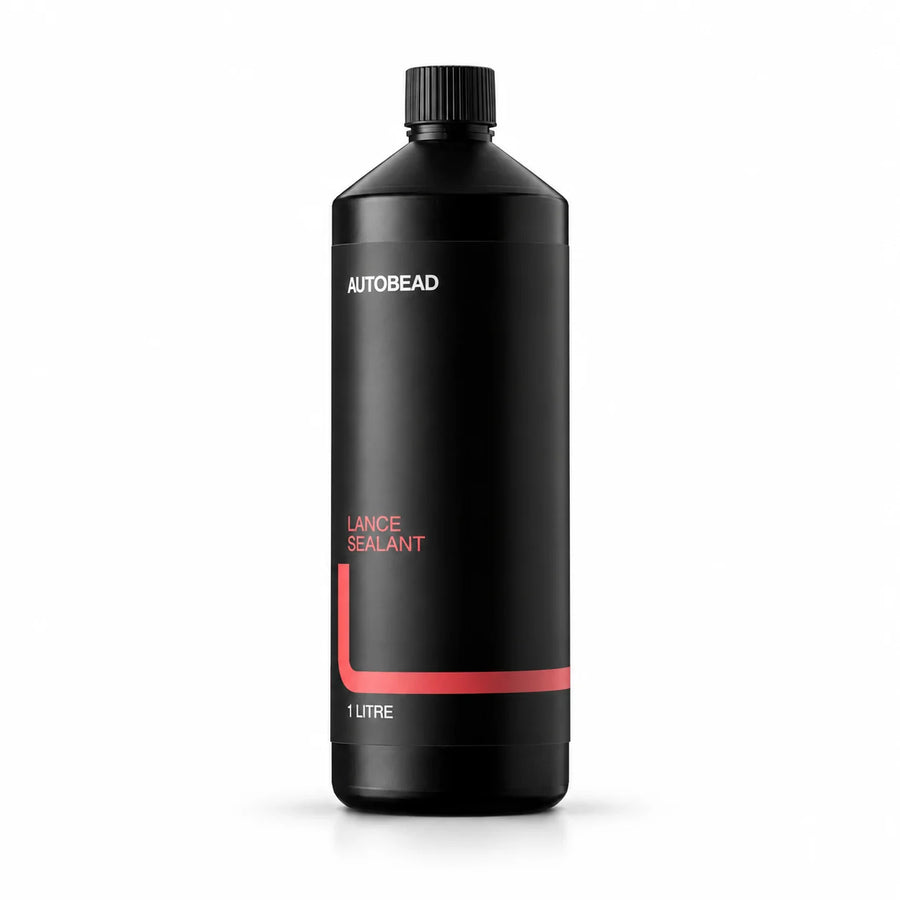 Autobead Lance Sealant 1 litre black bottle with a red L label mark and black screw cap on a white background