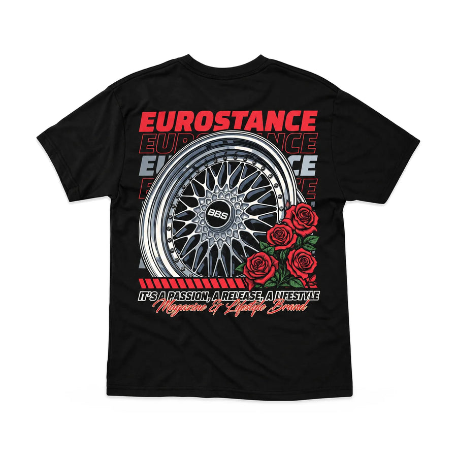 EuroStance BBS & Roses T-Shirt back, product photo on white