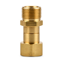 Better Detailing M22 14mm Swivel Connector for Pressure Washer Hose: side view of the brass swivel connector