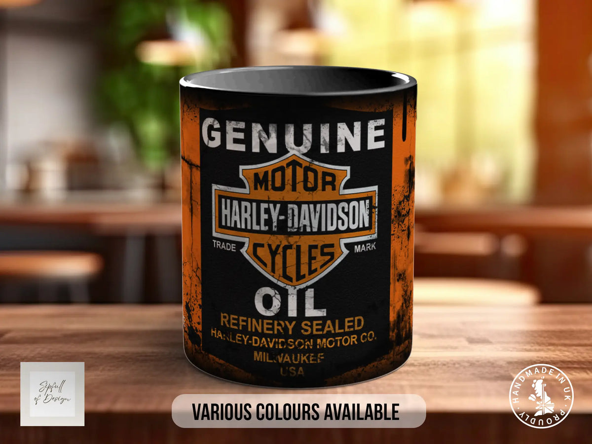 Harley-Davidson Motor Oil Mug | Vintage Retro Motorcycle Gift