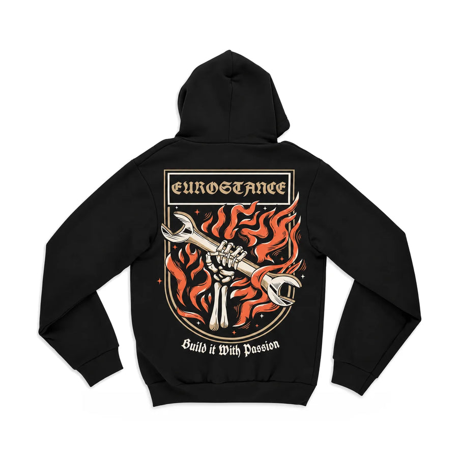 EuroStance Build it with Passion Hoodie back, product photo on white