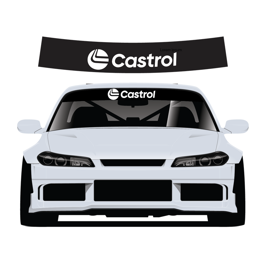 Castrol Custom Vinyl Sunstrip - Universal Fit 140cm 150cm 160cm