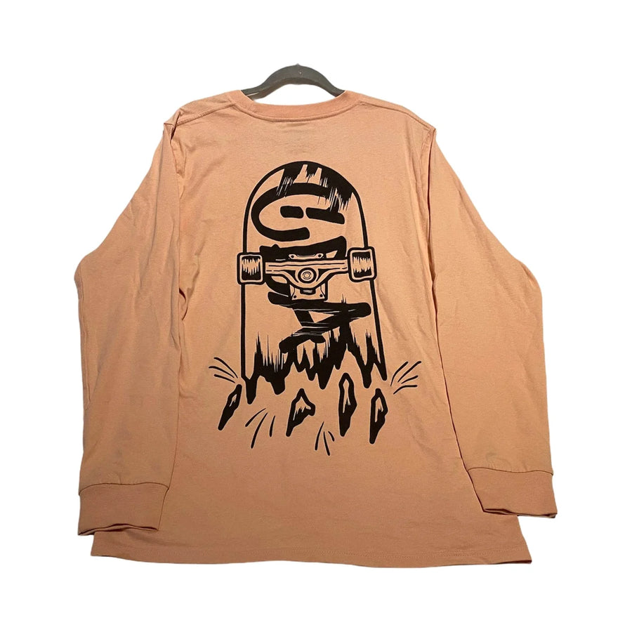 CDA Skate Long Sleeve Tee Pink, product photo on white