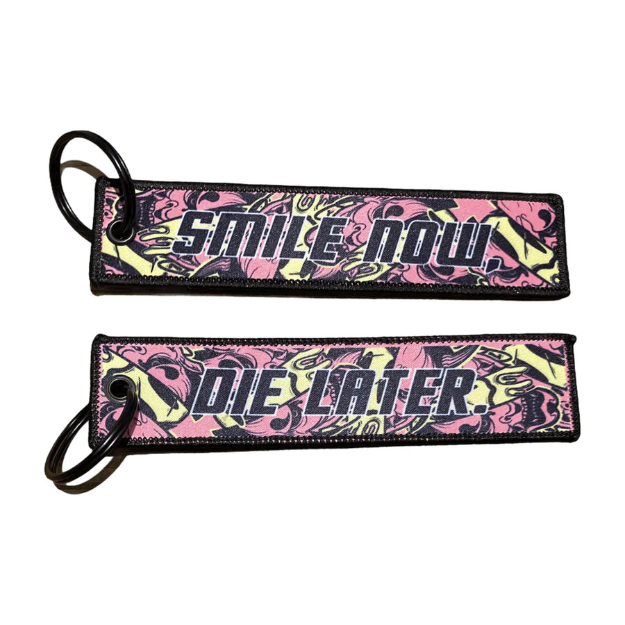 CDA Smile Now, Die Later Flight Tag, product photo on white