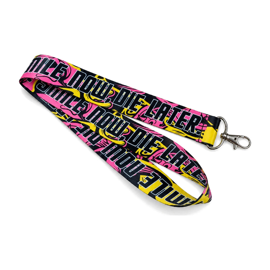 CDA Smile Now, Die Later Lanyard, product photo on white