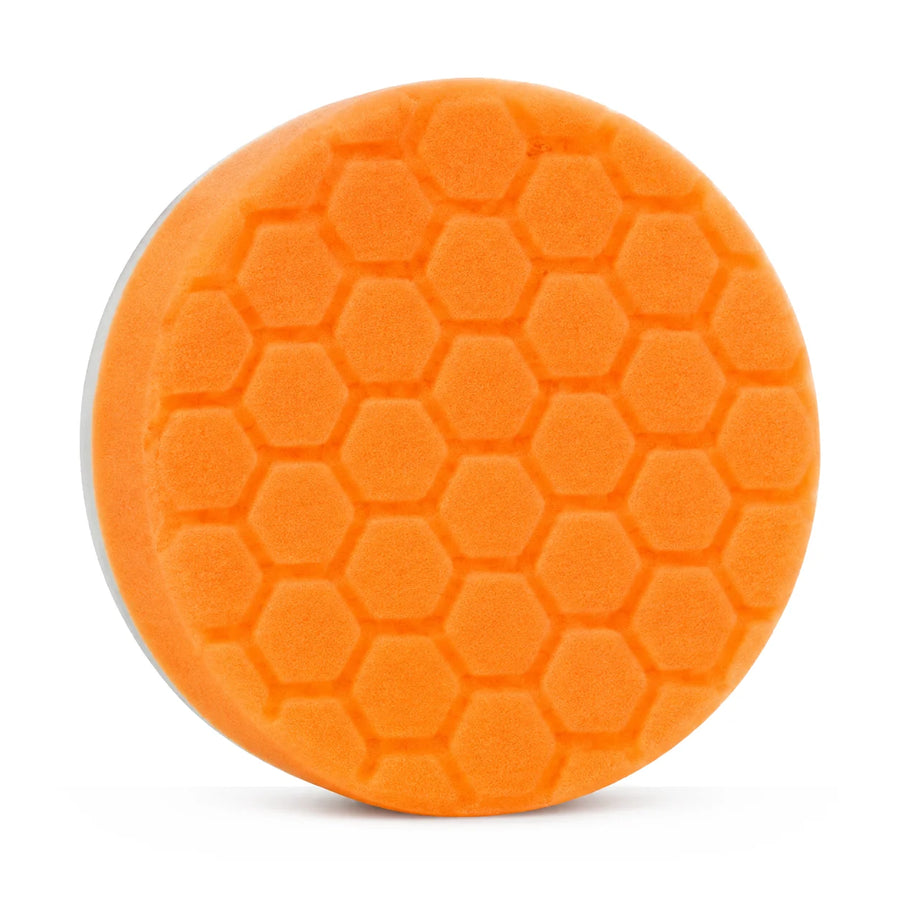 Chemical Guys HEX-Logic Medium-Heavy Cut Pad Orange 4in, product photo on white