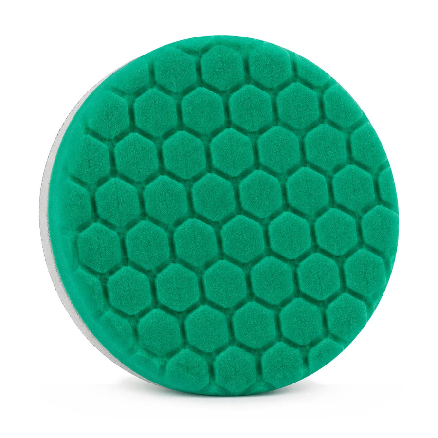 Chemical Guys HEX-Logic Light Cut-Heavy Polish Pad Green 5.5in, product photo on white