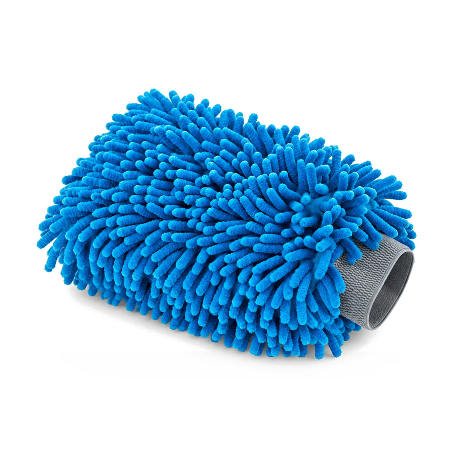 Chemical Guys Chenille Premium Scratch-Free Microfiber Wash Mitt Blue, product photo on white